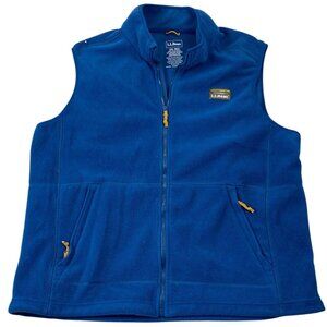 L.L. Bean Mens Vest Size XXL Mountain Classic Fleece Full Zip Outdoors Blue